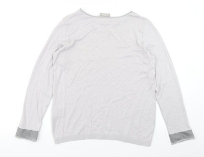 Womens UK Size L Maria Bellentani Grey Pullover Jumper