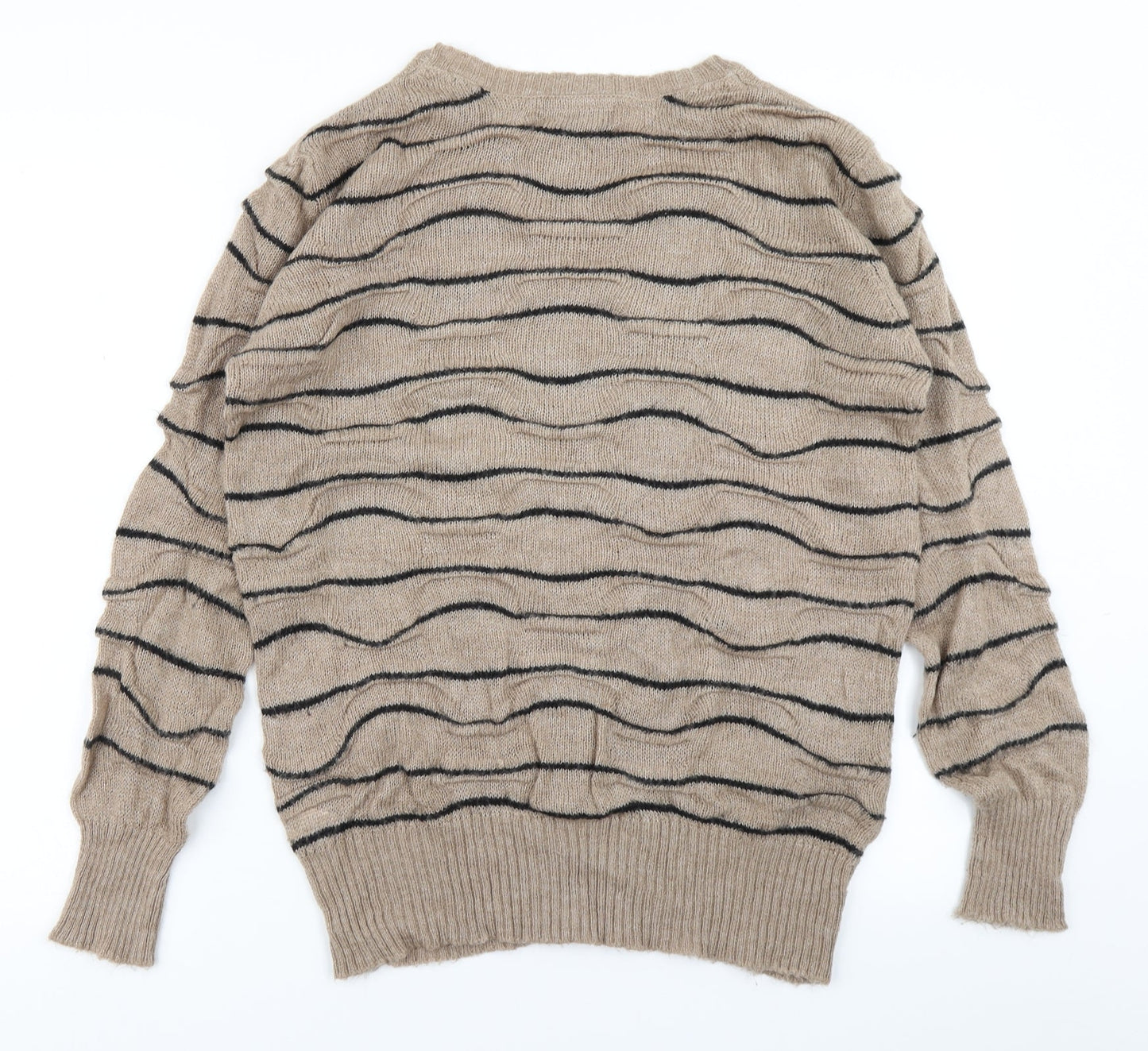 Limited Collection Womens Brown Striped Knit Pullover Jumper Size M