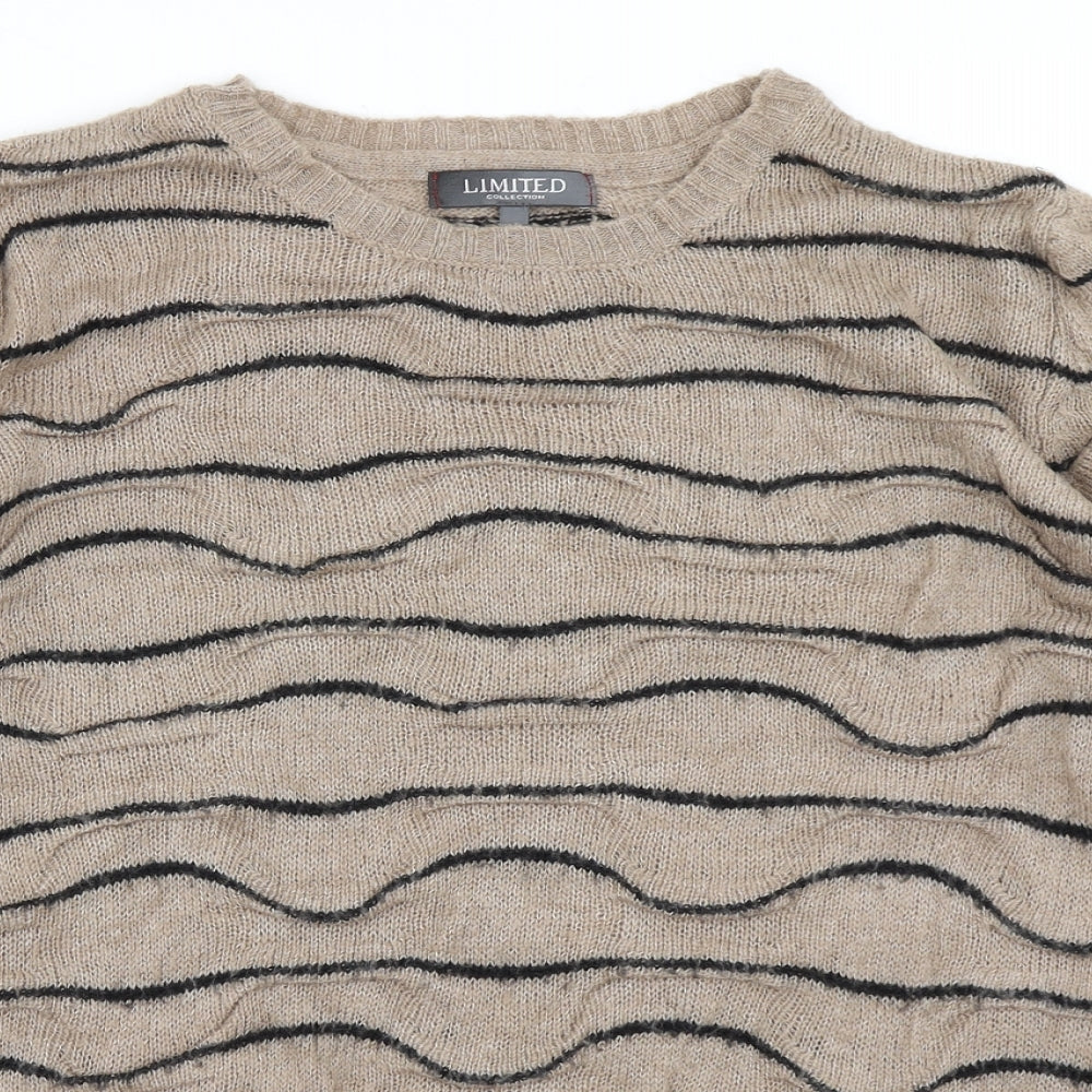 Limited Collection Womens Brown Striped Knit Pullover Jumper Size M
