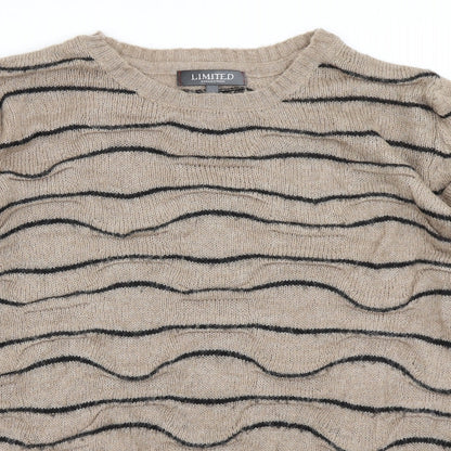 Limited Collection Womens Brown Striped Knit Pullover Jumper Size M