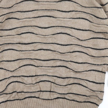 Limited Collection Womens Brown Striped Knit Pullover Jumper Size M