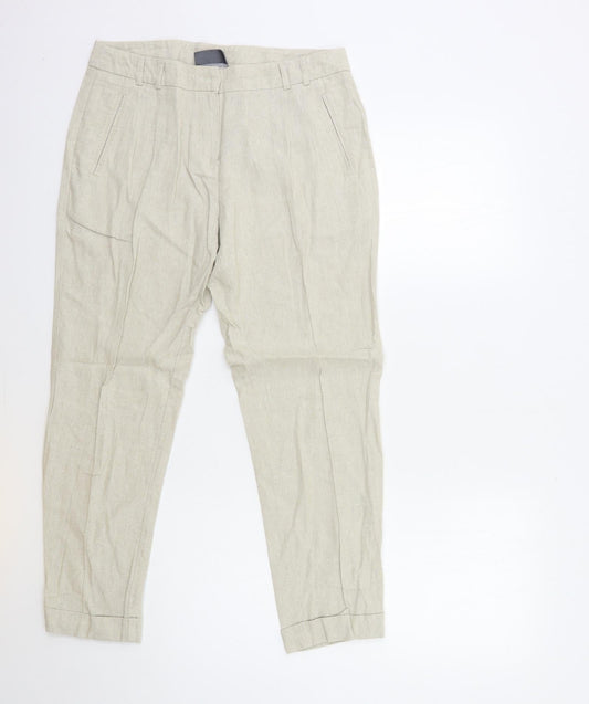 Womens UK Size 10 BHS Regular Fit  Beige Trousers