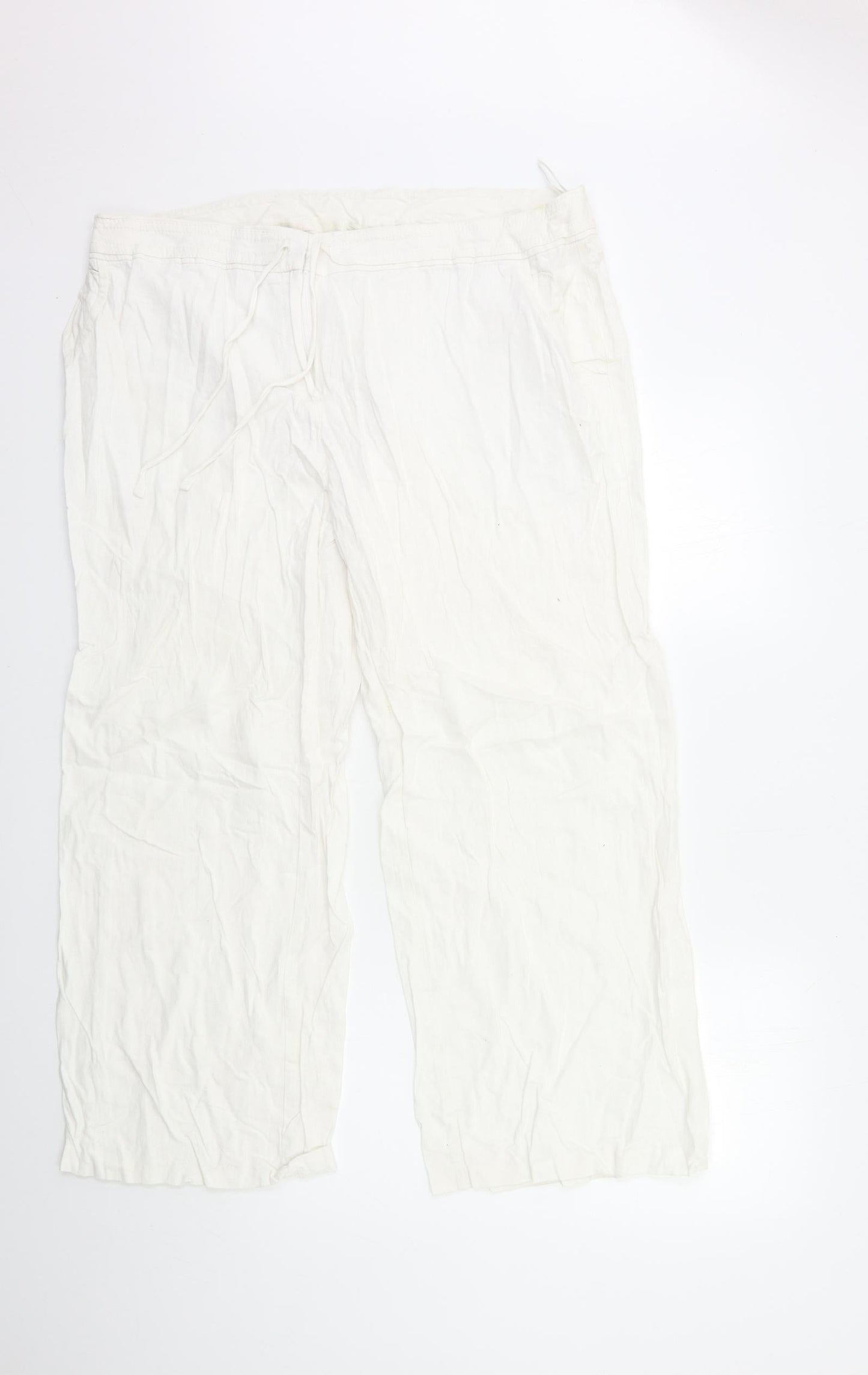 Womens UK Size 38 in Preworn Regular Fit  White Trousers