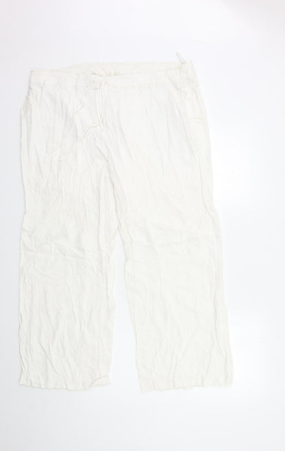 Womens UK Size 38 in Preworn Regular Fit  White Trousers