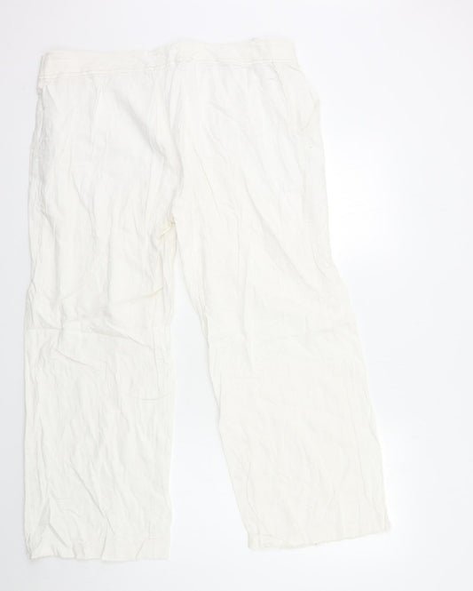 Womens UK Size 38 in Preworn Regular Fit  White Trousers