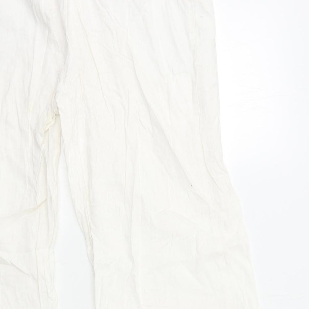 Womens UK Size 38 in Preworn Regular Fit  White Trousers
