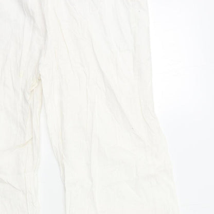Womens UK Size 38 in Preworn Regular Fit  White Trousers