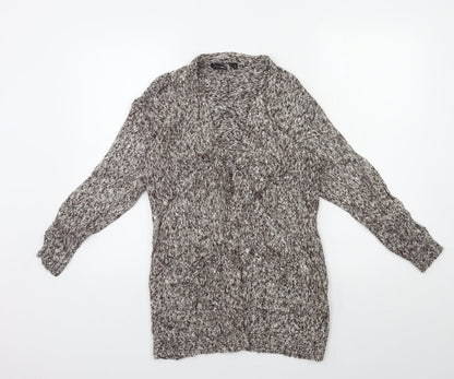 Bershka Womens Brown  Knit Cardigan Jumper Size M