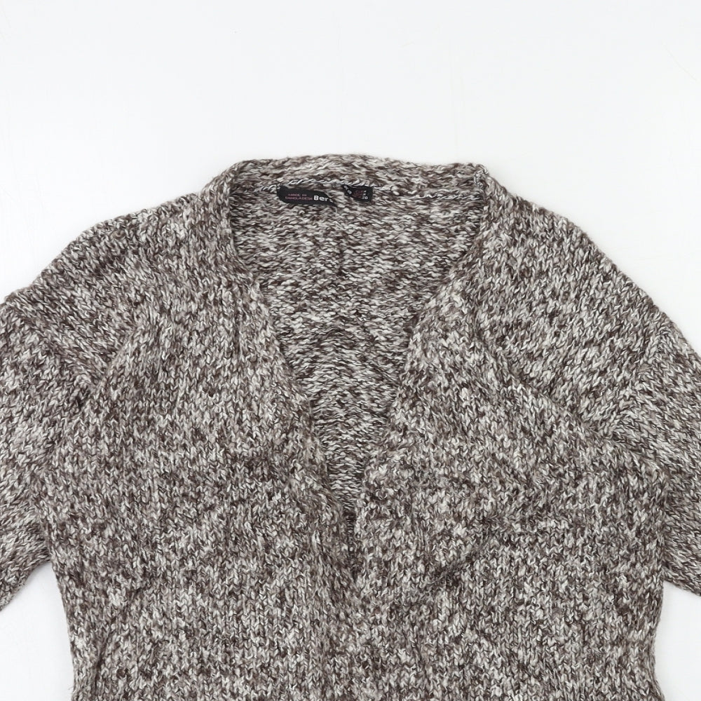 Bershka Womens Brown  Knit Cardigan Jumper Size M
