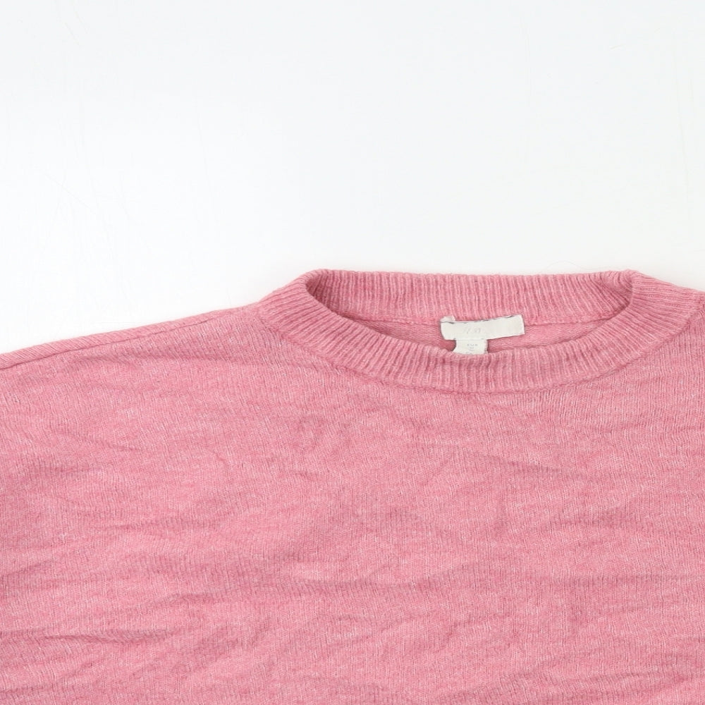 H&M Womens Pink  Knit Pullover Sweatshirt Size M