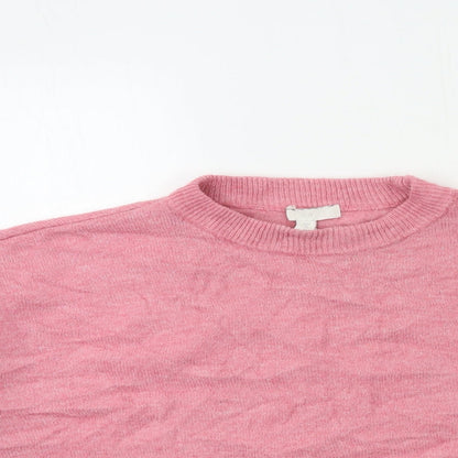 H&M Womens Pink  Knit Pullover Sweatshirt Size M