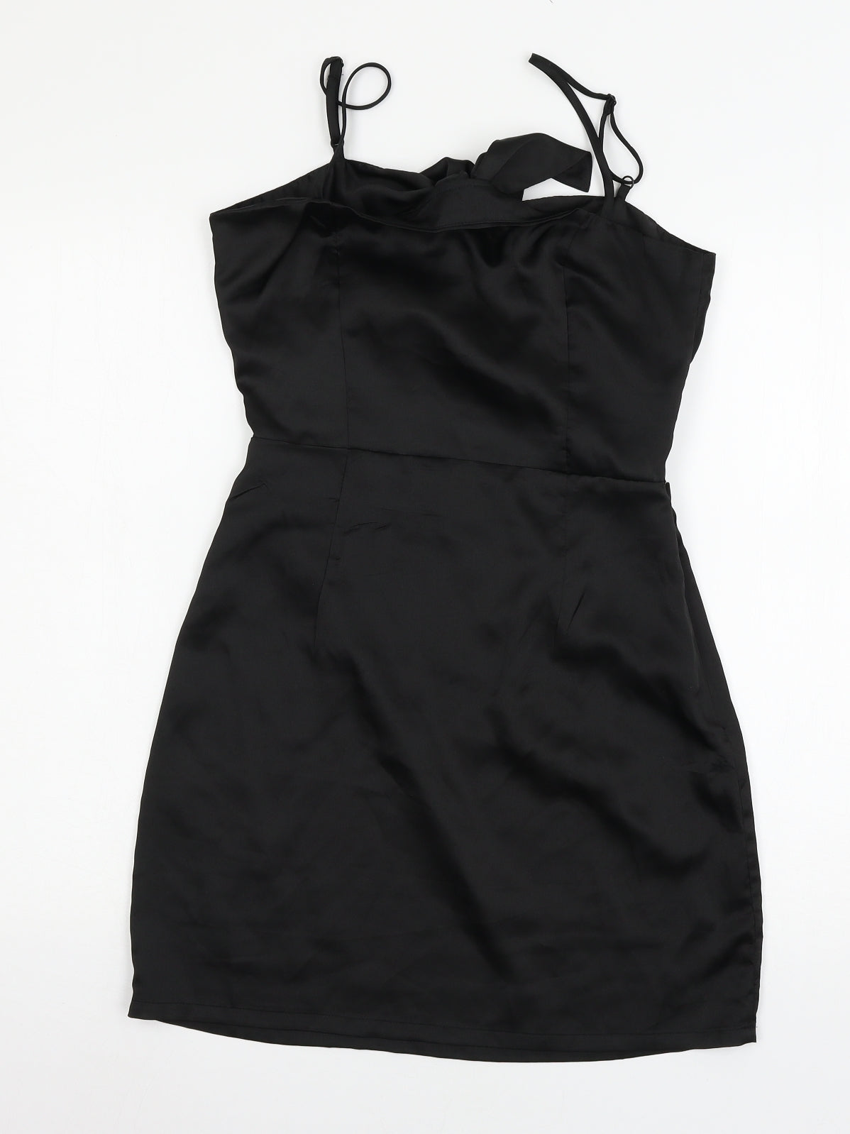 Miss Pap Womens Black  Satin A-Line  Size 10  - Bows