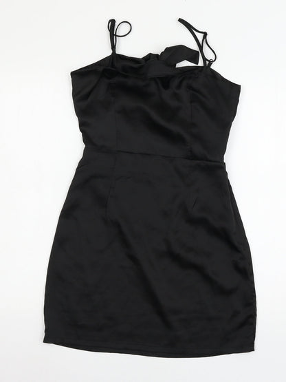 Miss Pap Womens Black  Satin A-Line  Size 10  - Bows