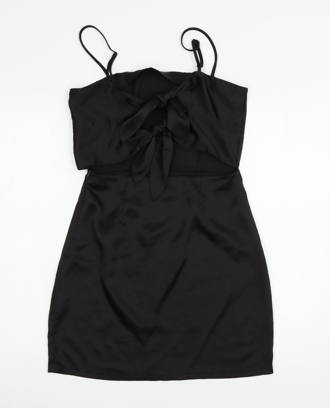 Miss Pap Womens Black  Satin A-Line  Size 10  - Bows