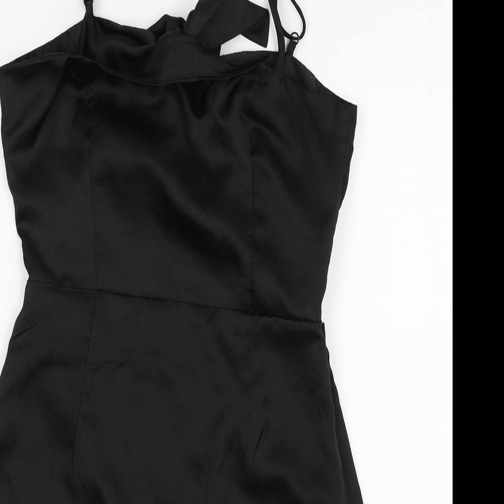 Miss Pap Womens Black  Satin A-Line  Size 10  - Bows
