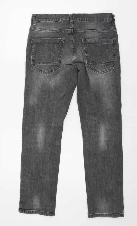 F&F Womens Grey  Denim Straight Jeans Size 34 in L30 in