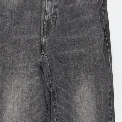 F&F Womens Grey  Denim Straight Jeans Size 34 in L30 in