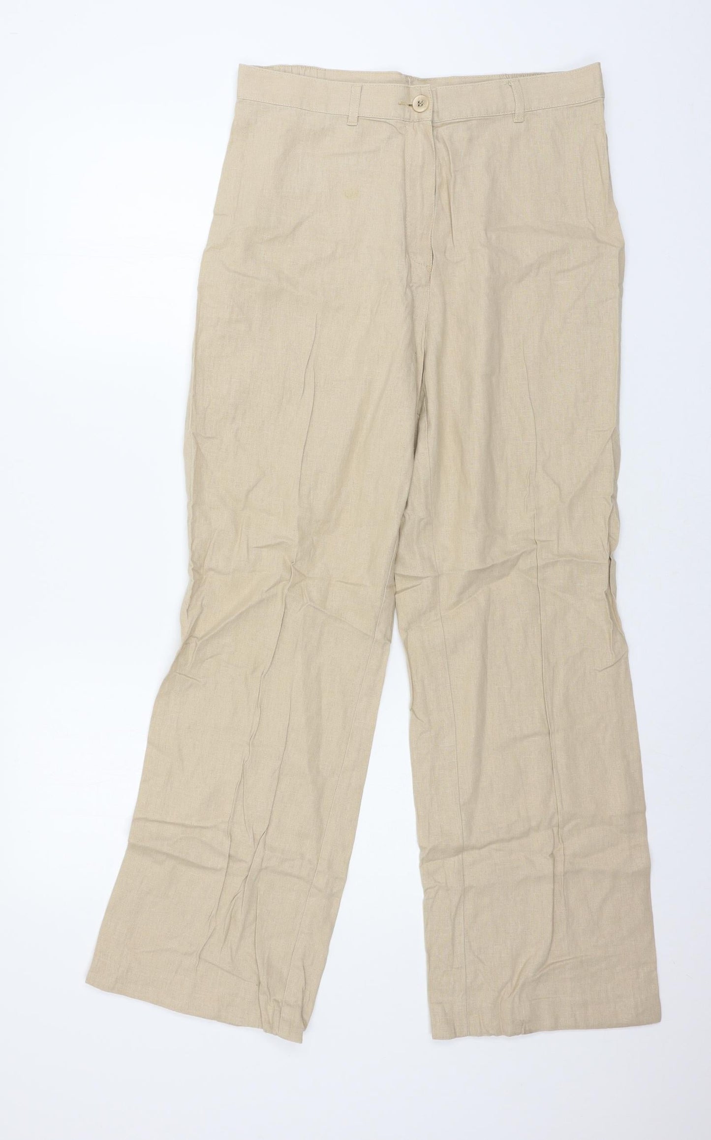 Womens UK Size 14 Marks and Spencer Regular Fit  Beige Trousers
