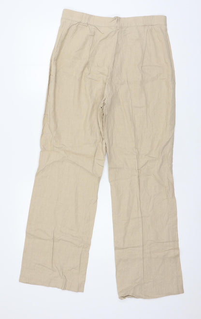Womens UK Size 14 Marks and Spencer Regular Fit  Beige Trousers