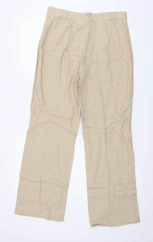 Womens UK Size 14 Marks and Spencer Regular Fit  Beige Trousers