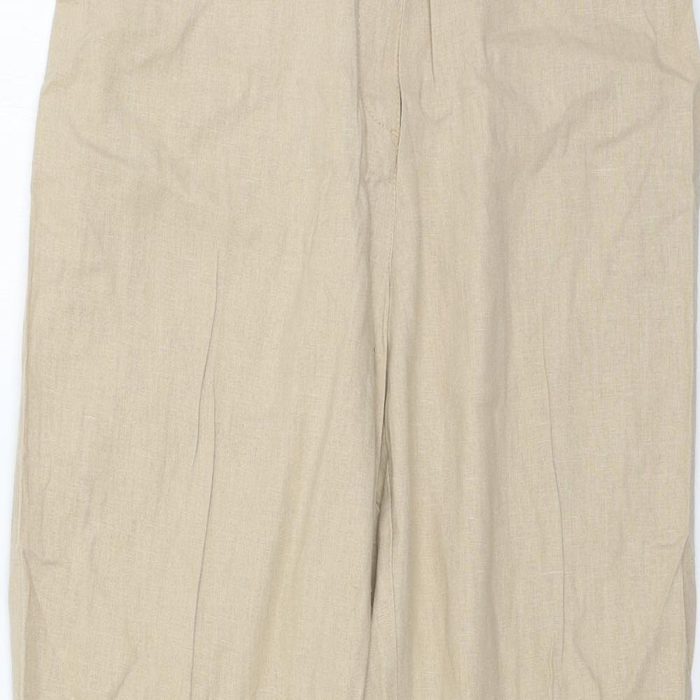 Womens UK Size 14 Marks and Spencer Regular Fit  Beige Trousers
