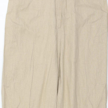 Womens UK Size 14 Marks and Spencer Regular Fit  Beige Trousers