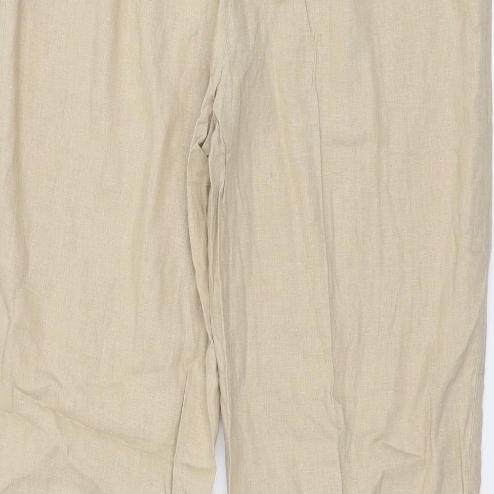 Womens UK Size 14 Marks and Spencer Regular Fit  Beige Trousers