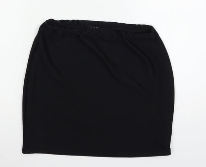 IX London Womens Black  Jersey A-Line Skirt Size 14