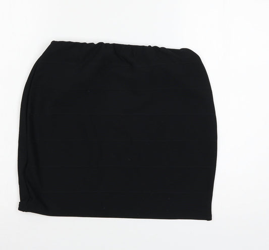 IX London Womens Black  Jersey A-Line Skirt Size 14