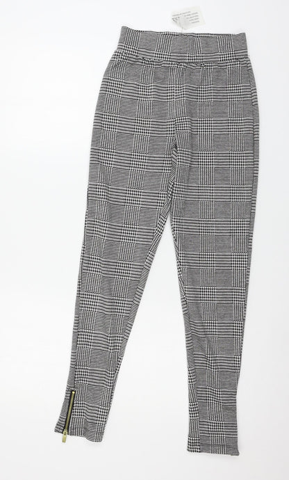 Studio  Womens Black Houndstooth Jersey Capri Leggings Size 8 L28 in