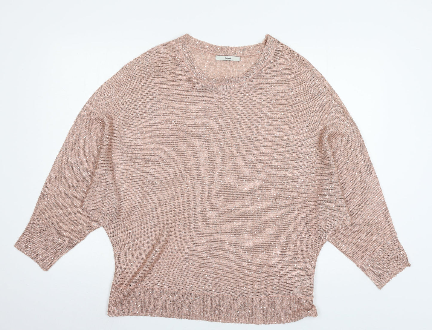 George Womens Pink  Knit Pullover Jumper Size 16