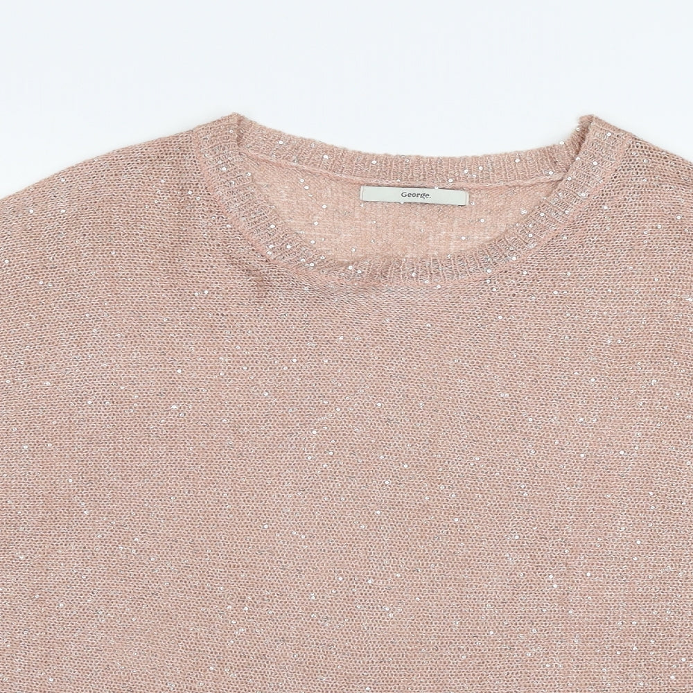 George Womens Pink  Knit Pullover Jumper Size 16