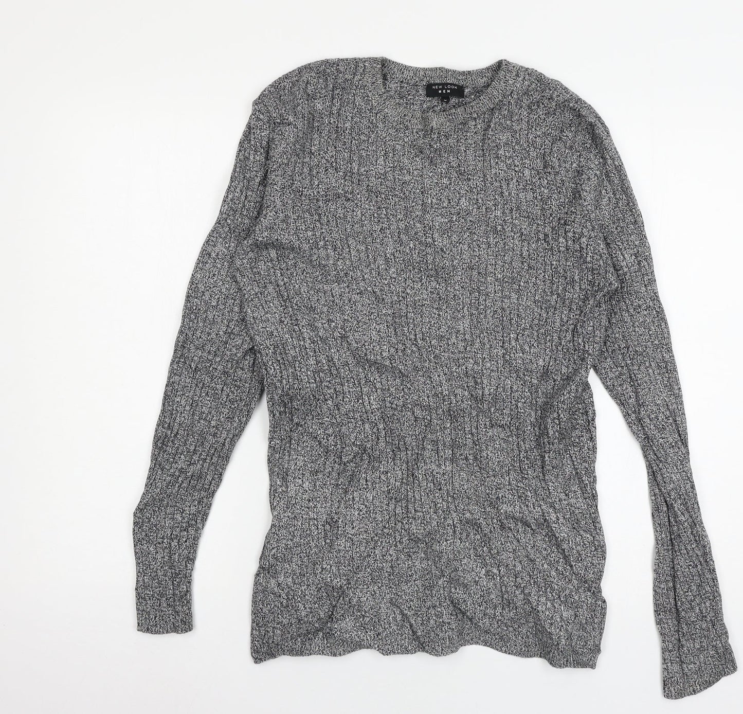 New Look Mens Grey  Knit Pullover Jumper Size M
