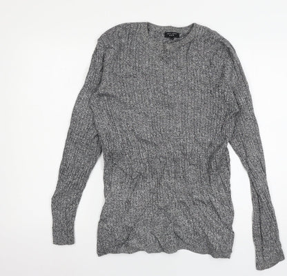 New Look Mens Grey  Knit Pullover Jumper Size M