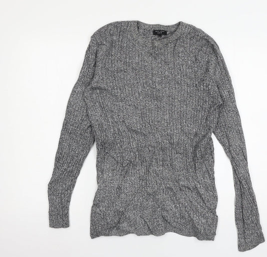 New Look Mens Grey  Knit Pullover Jumper Size M