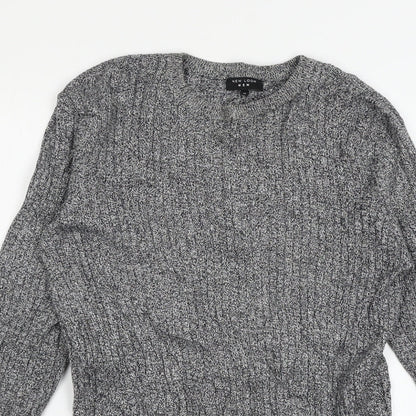 New Look Mens Grey  Knit Pullover Jumper Size M