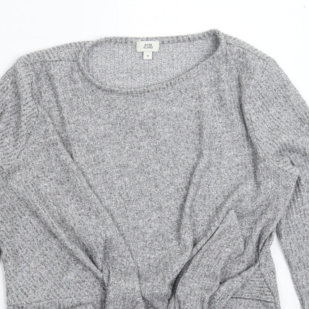 Womens UK Size 8 River Island Grey Pullover Jumper