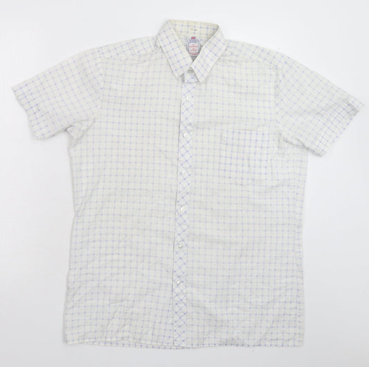 Mens UK Size M Connaught White  Button-Up Short Sleeve Casual Shirt