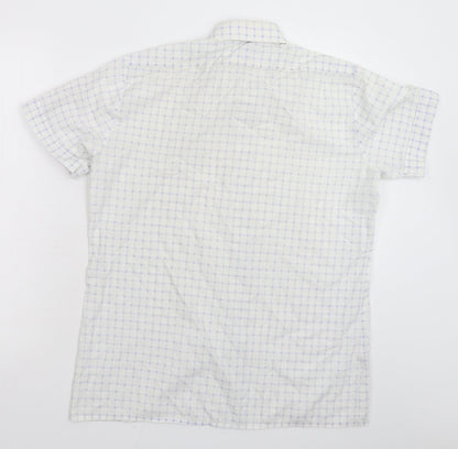 Mens UK Size M Connaught White  Button-Up Short Sleeve Casual Shirt