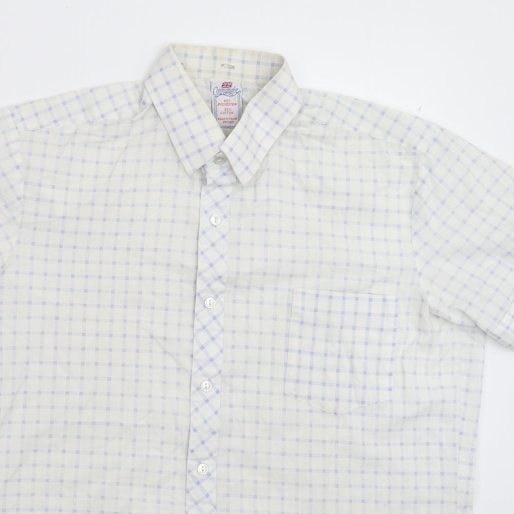 Mens UK Size M Connaught White  Button-Up Short Sleeve Casual Shirt