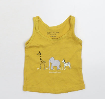 Primark Baby Yellow   Basic Tank Size 0-3 Months
