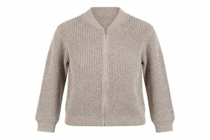 Atmosphere Womens Grey  Knit Bomber Jacket Jacket Size 12