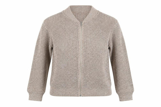 Atmosphere Womens Grey  Knit Bomber Jacket Jacket Size 12