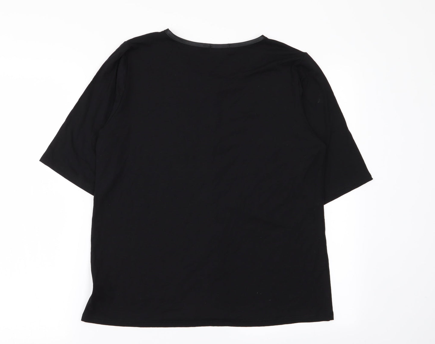 halina Womens Black   Basic T-Shirt Size 18