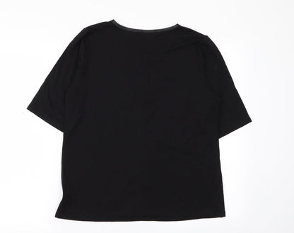 halina Womens Black   Basic T-Shirt Size 18