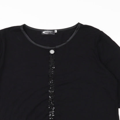 halina Womens Black   Basic T-Shirt Size 18
