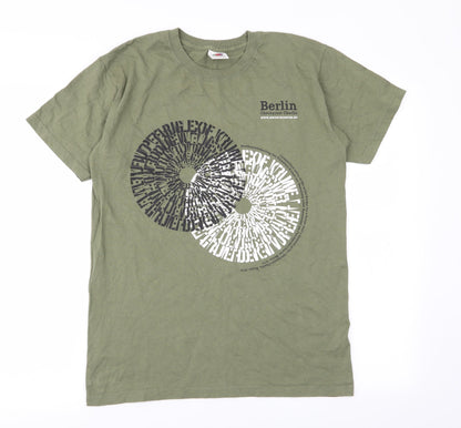 Mens UK Size S Fruit of the Loom Green  T-Shirt