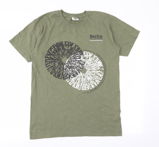 Mens UK Size S Fruit of the Loom Green  T-Shirt