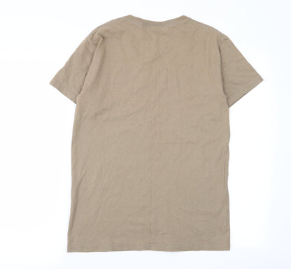 Mens UK Size S Gildan Beige  T-Shirt