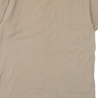 Mens UK Size S Gildan Beige  T-Shirt